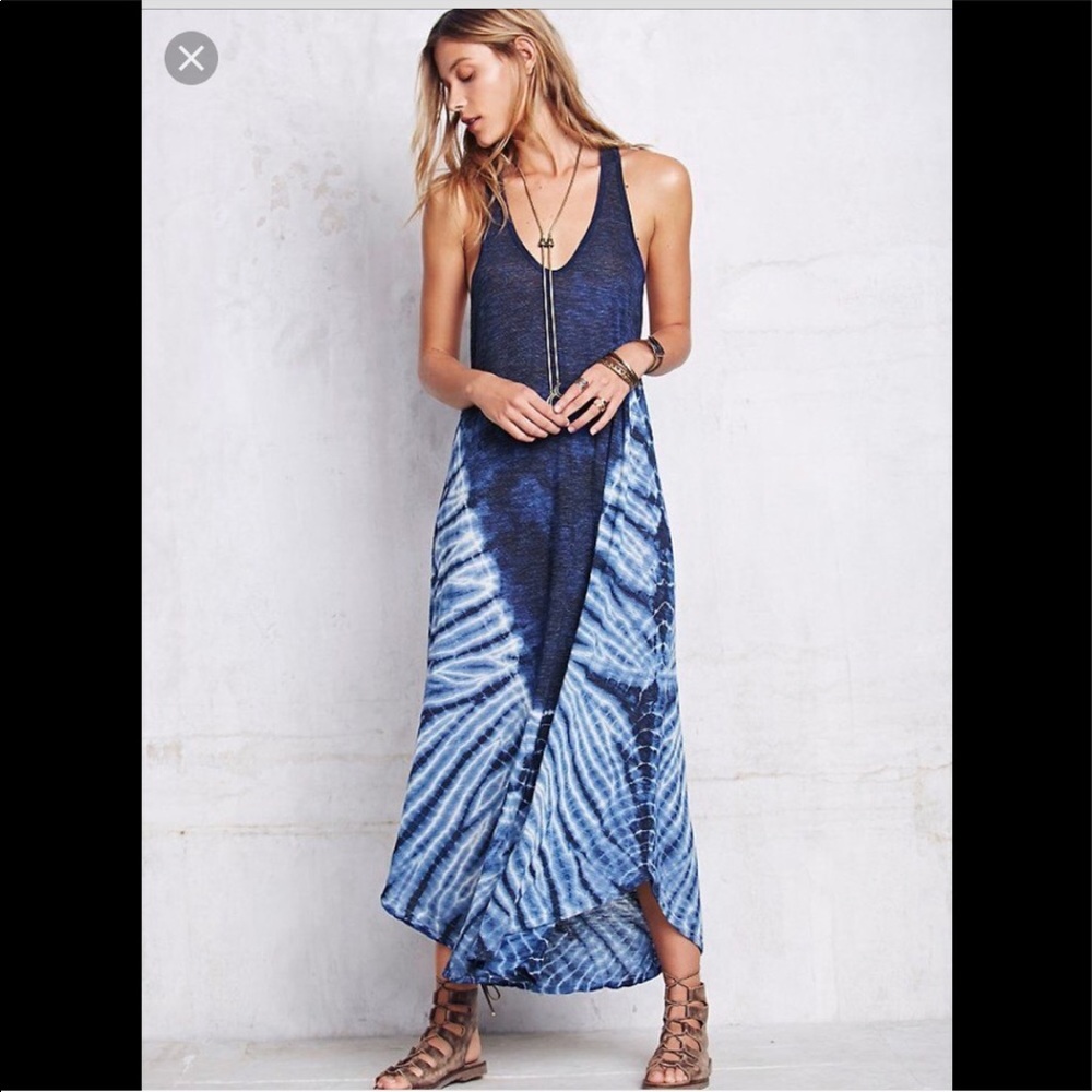 Free People Hailstorm Tie Dye Maxi Dress, Large